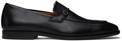 Shop Ferragamo Black Hardware Loafers In Nero New Biscotto