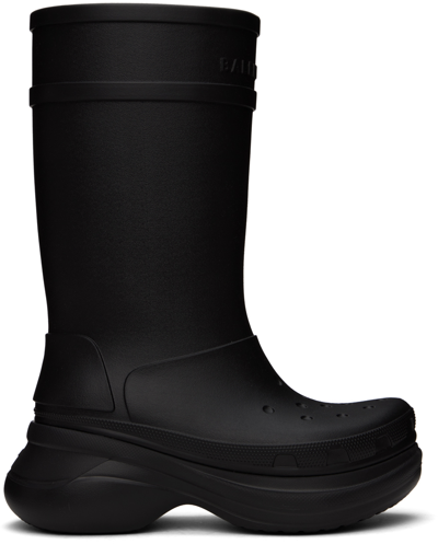 Shop Balenciaga Black Crocs Edition Boots In 1000 Black