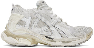 Shop Balenciaga White Runner Sneakers In 9000 White