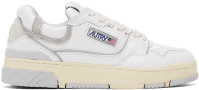 Shop Autry White & Gray Clc Sneakers In Mult/mat Wht/vapor