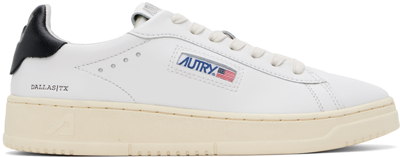 Shop Autry White Dallas Low Sneakers In Leat/leat Wht/black