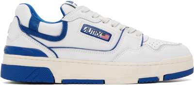 Shop Autry White & Blue Clc Sneakers In Mult/mat Wht/pbl