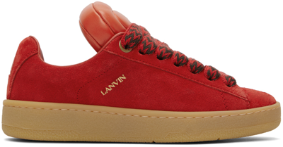 Shop Lanvin Red Future Edition P24 Curb Lite Sneakers In Poppy Red/orange 379