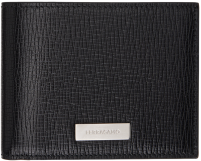 Shop Ferragamo Black Plaque Wallet In Nero