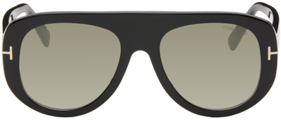 Shop Tom Ford Black Cecil Sunglasses In 01g Shiny Black/brow