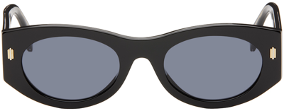 Shop Fendi Black  Roma Sunglasses In Shiny Black / Blue