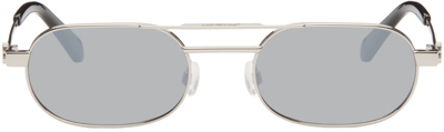 Shop Off-white Silver Vaiden Sunglasses In Silver Silver Mirror