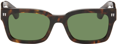 Shop Off-white Tortoiseshell Midland Sunglasses In Havana Green