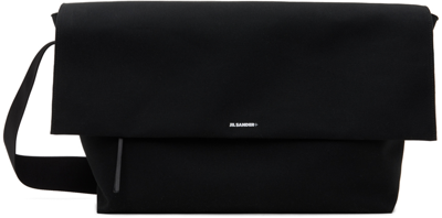 Jil Sander Utility Large Crossbody Canvas Bag In 001 Black