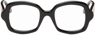 Shop Loewe Black Curvy Glasses In Shiny Black