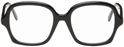 Shop Loewe Black Thin Glasses In Shiny Black