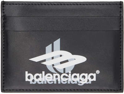 Shop Balenciaga Black Printed Card Holder In Black/white White