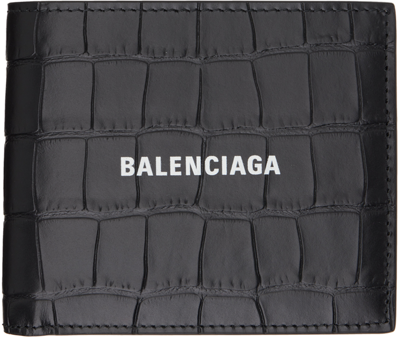 Shop Balenciaga Black Bifold Wallet In 1000 Black/l White