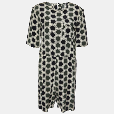 Pre-owned Marni Cream Dot Print Silk Playsuit S