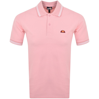 Shop Ellesse Rookie Short Sleeve Polo T Shirt Pink