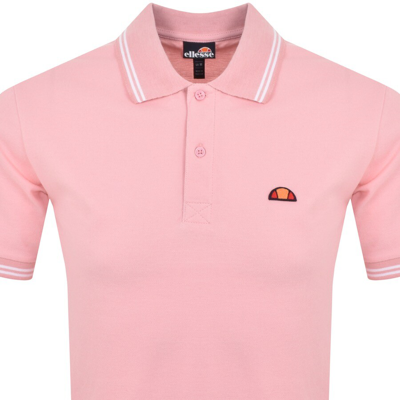 Shop Ellesse Rookie Short Sleeve Polo T Shirt Pink