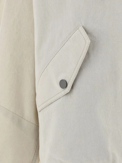 Shop Brunello Cucinelli Cotton Blend Hooded Jacket In White