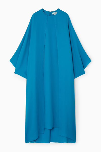 Shop Cos Kaftan Midi Dress In Turquoise