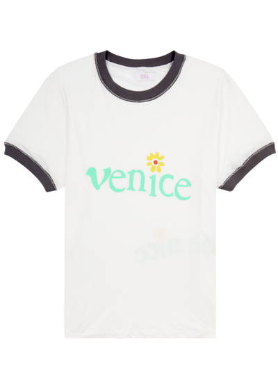 Shop Erl Venice Printed Cotton T-shirt In White