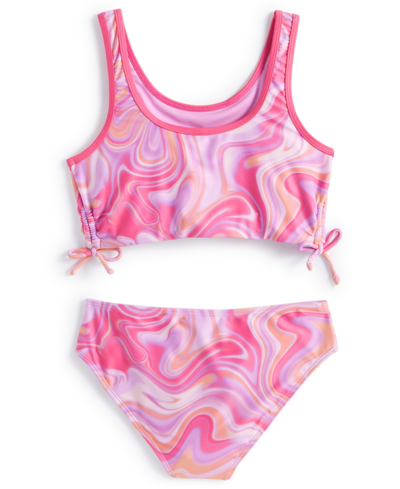 Shop Breaking Waves Big Girls Printed Swimsuit, 2 Piece Set In Multi