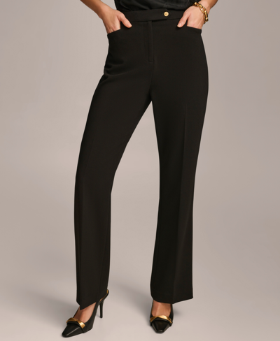 Shop Donna Karan Women's Straight Leg Pants In Black
