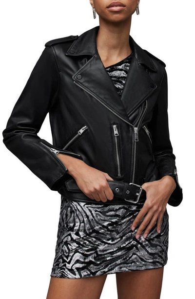 Shop Allsaints Balfern Leather Biker Jacket In Black