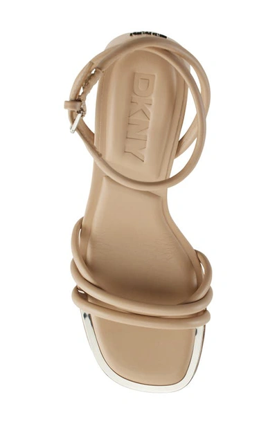 Shop Dkny Trixie Ankle Strap Sandal In Beige