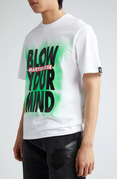Shop Martine Rose Gender Inclusive Blow Your Mind Cotton Graphic T-shirt In White/ Blow Your Mind