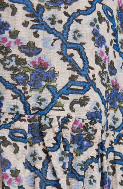 Shop Isabel Marant Étoile Kayne Floral Sleeveless Cotton Dress In Ecru