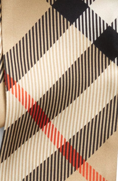 Burberry Long Lightweight Checked Silk Scarf In Sand