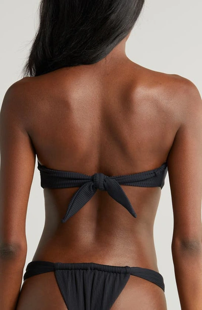 Montce Tori Bandeau Bikini Top In Black Rib