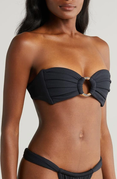 Shop Montce Tori O-ring Rib Bikini Top In Black Rib