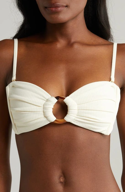 Shop Montce Tori Bandeau Bikini Top In Cream Rib