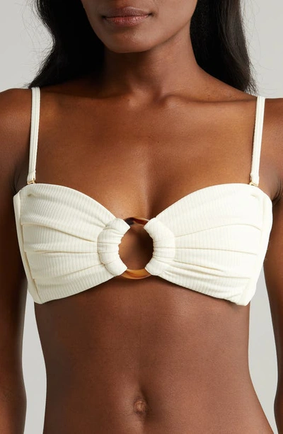 Montce Tori Bandeau Bikini Top In Cream Rib