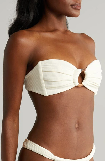 Montce Tori Bandeau Bikini Top In Cream Rib