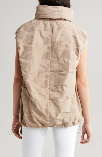 Shop Blanc Noir Svetlana Oversize Camo Vest In Warm Taupe Camo