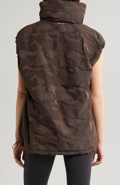 Shop Blanc Noir Svetlana Oversize Camo Vest In Dark Chocolate Camo