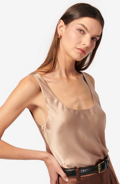 Shop Cami Nyc Andressa Silk Shell In Latte