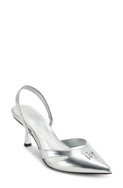 Shop Dkny Glorianna Slingback Pointed Toe Pump In Silver