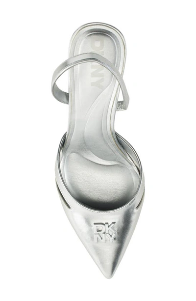 Shop Dkny Glorianna Slingback Pointed Toe Pump In Silver