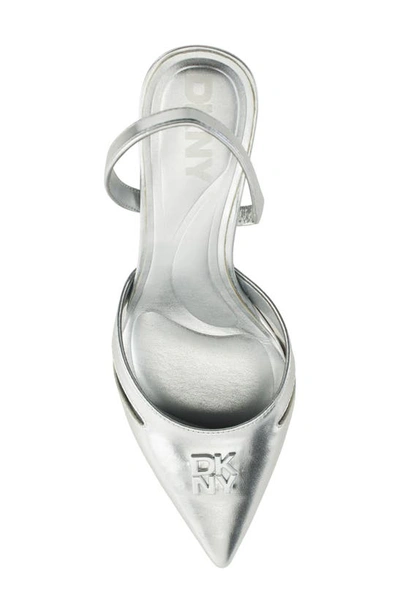 Dkny Glorianna Slingback Pointed Toe Pump In Silver
