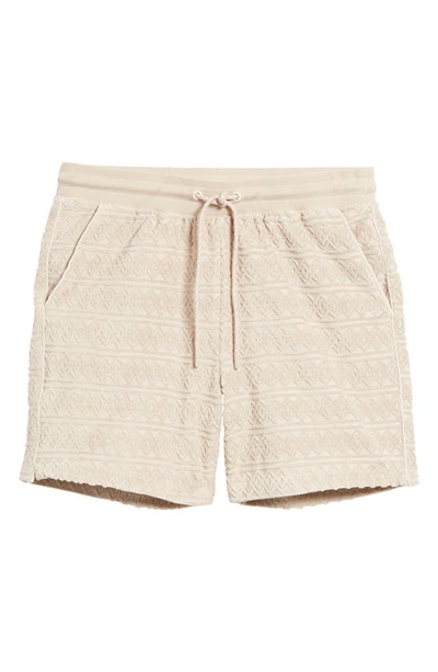Shop Ugg Tasman Jacquard French Terry Shorts In Putty