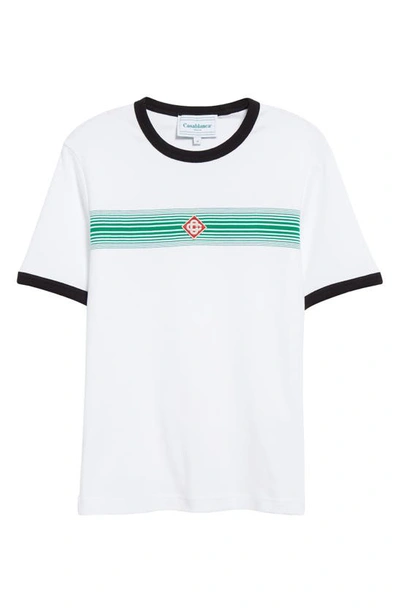 Shop Casablanca Gradient Stripe Cotton Ringer T-shirt