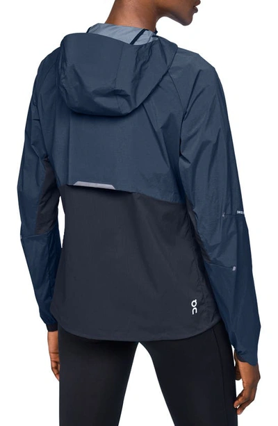 Shop On Core Hooded Packable Running Jacket In Denim/ Navy