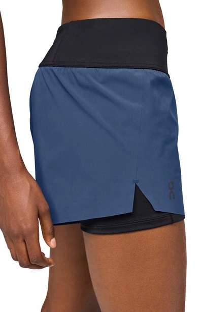 Shop On Running Shorts In Denim/ Black