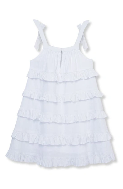 Shop Habitual Kids' Linen Blend Tiered Ruffle Dress In White