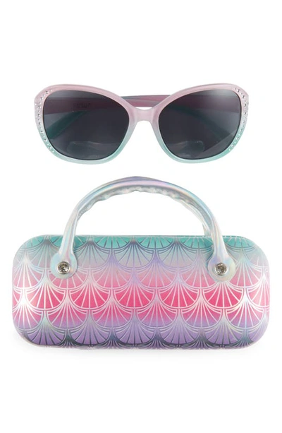 Shop Capelli New York Kids' Pretty Scales Sunglasses & Hard Case Set In Pink Combo