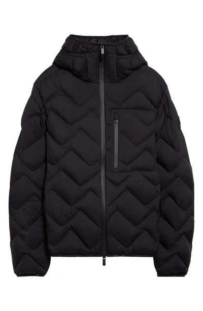 Shop Moncler Steliere Wavy Quilted Down Jacket In Black