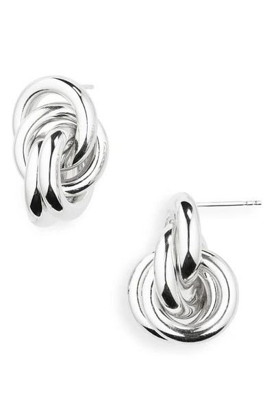 Shop Lie Studio Lié Studio Vera Knot Tie Sterling Silver Earrings