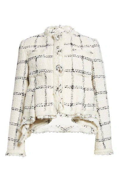 Shop Sacai Tweed Jacket In Off White